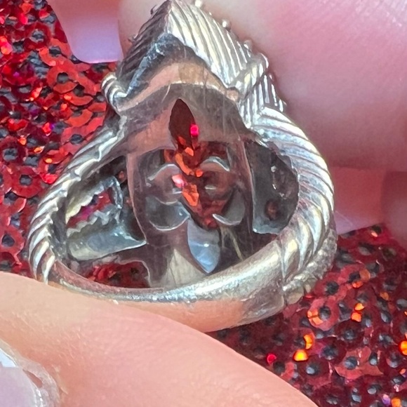 Judith Ripka GORGEOUS Olive Quartz & Sterling Silver Cubic Zirconia ring-SZ 6 - Picture 4 of 15